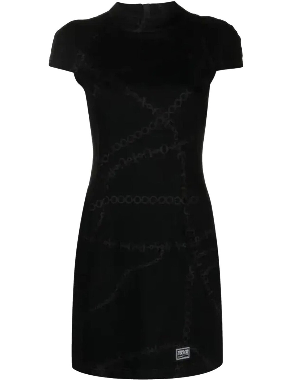 VERSACE JEANS COUTURE Black Block Chain Minidress Size 36/2 NWT